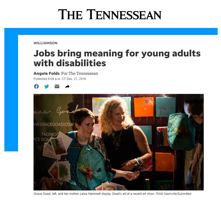graphic for article in the Tennessean newspaper - jobs bring meaning for young adults with disabilities